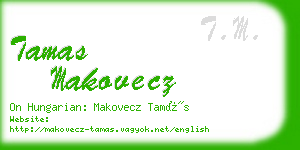 tamas makovecz business card